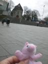 Weber in front of the cathedral.